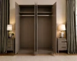 Modern Taupe 4 Door Wardrobe – Elegant Bedroom Storage Cabinet - Image 4