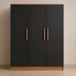 Three Door Black Wardrobe - 3 Door Bedroom Wardrobe