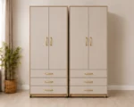 Modern 2 Door Wardrobe with 3 Drawers – Elegant Bedroom Storage Cabinet