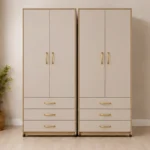 Modern 2 Door Wardrobe with 3 Drawers – Elegant Bedroom Storage Cabinet