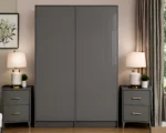 Modern Grey 4 Door Wardrobe with 2 Full-Length Mirrors – Spacious Bedroom Storage - Image 4