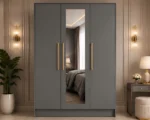 Modern 3 Door Wardrobe Storage Cabinet for Bedroom - Luxury 3 Door Mirror Wardrobe