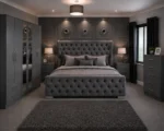 Luxury Double Bed Furniture Set – Six Door Wardrobe with Two Full Length Mirrors & Four Bottom Drawers – Chest of Five Drawers with Two Bed Side Tables - Image 4