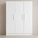 3 Door White Wardrobe with Multiple Compartments - 3 Door Wardrobe