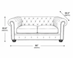 Premium Chesterfield 3-Seater Sofa - Classic Chesterfield Leather Couch - Image 5