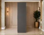 Elegant 2 Door Storage Wardrobe with Hanging Space with dark grey colors - Elite Bedroom Two Door Wardrobe - Image 4