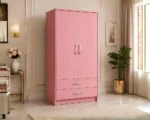 Luxury 2 Door Wardrobe with 2 Bottom Drawers-Premium 2 Door Bedroom Wardrobe with 2 Storage Drawers - Image 2
