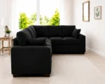 Black Dylan 5-Seater L-Shaped Corner Sofa