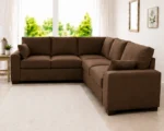 Dylan 5-Seater Modern Corner Sofa - Brown Color - Image 4