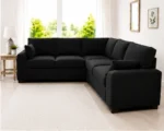 Black Dylan 5-Seater L-Shaped Corner Sofa - Image 4