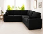 Black Dylan 5-Seater L-Shaped Corner Sofa - Image 6