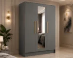 Modern 3 Door Wardrobe Storage Cabinet for Bedroom - Luxury 3 Door Mirror Wardrobe - Image 2