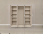 6 Door Bedroom Cashmere Gloss Wardrobe with Full Mirrors - Modern Wooden 6 Door Wardrobe - Image 4