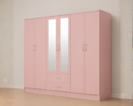 Premium 6 Door Wardrobe with 2 Mirror and 2 Storage Drawers - 6 Door Wardrobe with Mirrors - Image 2