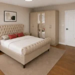 Double Bed Furniture Set - Six Door Wardrobe With Four Drawer - Chest of Five Drawers With Two Bed Side Table