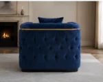 Madrid Blue Velvet Armchair – Luxury Chesterfield Accent Chair with Gold Accents | UK - Image 5