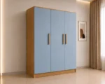 Elegant Light Blue 3 Door Wardrobe - Contemporary Bedroom Furniture - Image 2
