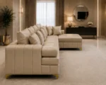 Lilly sofa Beige colour sofa - Lilly comfortable living room sofa - Premium Lilly L-Shape 4 Seater Sofa - Image 2