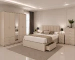 Elegant Bedroom Suite – Double Bed with 5 Door Wardrobe, Full Length Mirror, Four Drawers & Five Drawer Chest - Image 2