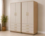 Modern 2 Door Wardrobe with 3 Drawers – Elegant Bedroom Storage Cabinet - Image 4