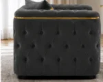 Madrid Dark Grey Armchair – Luxury Chesterfield Accent Chair with Gold Accents | UK - Image 4
