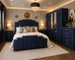Designer Bedroom Set with 4 Door Wardrobe With Four Drawer - Chest of Five Drawers With Two Bed Side Table - Image 4