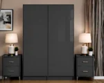 Luxury 4 Door Wardrobe with 2 Full-Length Mirrors – Modern Bedroom Storage Cabinet - Image 3