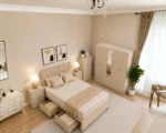 Elegant Double Bed Room Set – Five Door Wardrobe, Full Mirror, Four Bottom Drawers, Chest of Five Drawers & Bed Side Tables - Image 3