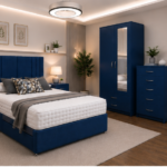 Premium Blue Bedroom Furniture Set - 2 Door Wardrobe Practical Storage & Elegant Design for Your Home