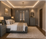 Complete Grey Bedroom Storage Set – Mirrored Wardrobe, Chest Drawer & Side Tables - Image 2