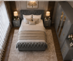 Complete Grey Bedroom Storage Set – Mirrored Wardrobe, Chest Drawer & Side Tables - Image 3