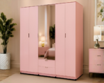 Premium 6 Door Wardrobe with 2 Mirror and 2 Storage Drawers - 6 Door Wardrobe with Mirrors - Image 3