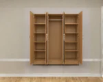 Elegant 6 Door Mirror Oak Color Wardrobe - Modern 6 Door Wardrobe - Image 3