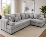 Lilly Luxury L-Shape Sectional Sofa with Ottoman – Modern Living Room Collection