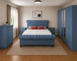 Premium Wooden Double Bed Set - Six Door Wardrobe With Four Drawer - Chest of Five Drawers With Two Bed Side Table - Image 2
