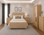Premium Bedroom Furniture Suite - Double Bed - 2 Door Mirror Wardrobe With Bottom Drawer - Five Drawer Chest - Two Bedside Tables - Image 3