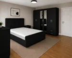 Complete Bedroom Collection With Double Bed - six Door Wardrobe With Four Drawer - Chest of Five Drawers With Two Bed Side Table - Image 3