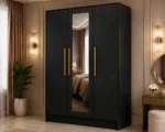 Large Capacity 3 Door Wardrobe - Modern 3 Door Wardrobe with Full-Length Mirror - Image 2