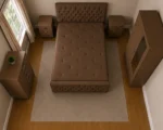 King Size Bed Bedroom Furniture Collection - Two Door Wardrobe With One Mirror - Chest of Five Drawers With Two Bed Side Table - Image 4