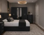 Elegant King Size Bed Suite - Six Door Wardrobe With Drawers - Five Drawer Chest - Two Bedside Tables - Image 3