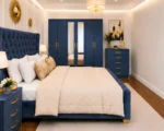 Luxury Double Bed Furniture Set – Five Door Wardrobe with Full Length Mirror & Four Bottom Drawers – Chest of Five Drawers with Two Bed Side Tables - Image 2