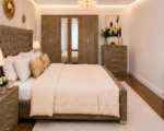 Elegant Bedroom Suite – Double Bed with Six Door Wardrobe, Two Full Length Mirrors, Four Bottom Drawers & Five Drawer Chest - Image 4