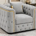 Silver Grey One Seater Sofa - Chesterfield Madrid Sofa