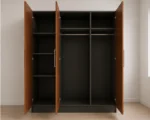 Contemporary 3 Door Walnut Wardrobe – Stylish Wooden Bedroom Furniture with Ample Storage - Image 3