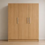 Premium Wooden 3 Door Oak Color Wardrobe - Spacious Hanging and Shelving Solution