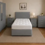 Grey Bedroom Set - 3 Door Wardrobe With Four Drawer - Chest of Five Drawers With Two Bed Side Table