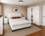 Modern Double Bed Furniture Collection - five Door Wardrobe With Four Drawer - Chest of Five Drawers With Two Bed Side Table