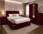 Elegant Home Bedroom Set - Double Bed - 2 Door Wardrobe With Mirror - Five Drawer Chest - Two Bedside Tables - Image 4
