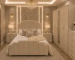 Elegant master Bed Furniture Set - Six Door Wardrobe With Four Drawer - Chest of Five Drawers With Two Bed Side Table - Image 2