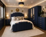 Designer Bedroom Set with 4 Door Wardrobe With Four Drawer - Chest of Five Drawers With Two Bed Side Table - Image 2